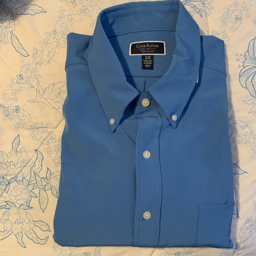 Club Room Men's Vibrant Blue Button Down Shirt